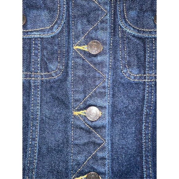 Ralph Lauren Polo Jeans Y2k Denim Cropped Jean Jacket Patch Small - Picture 4 of 7